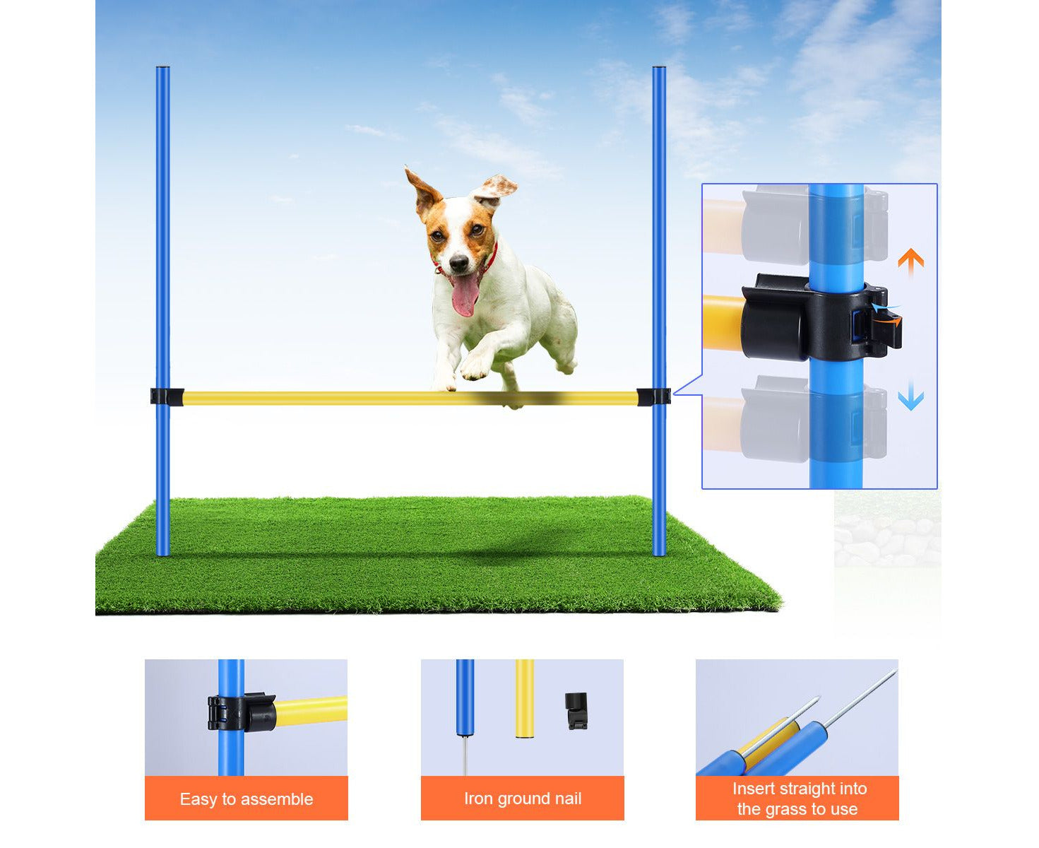 Pawise Dog Agility Equipment Set 28 PCS Pet Obstacle Training Course Tunnel Poles Pause Box Carrying Bags