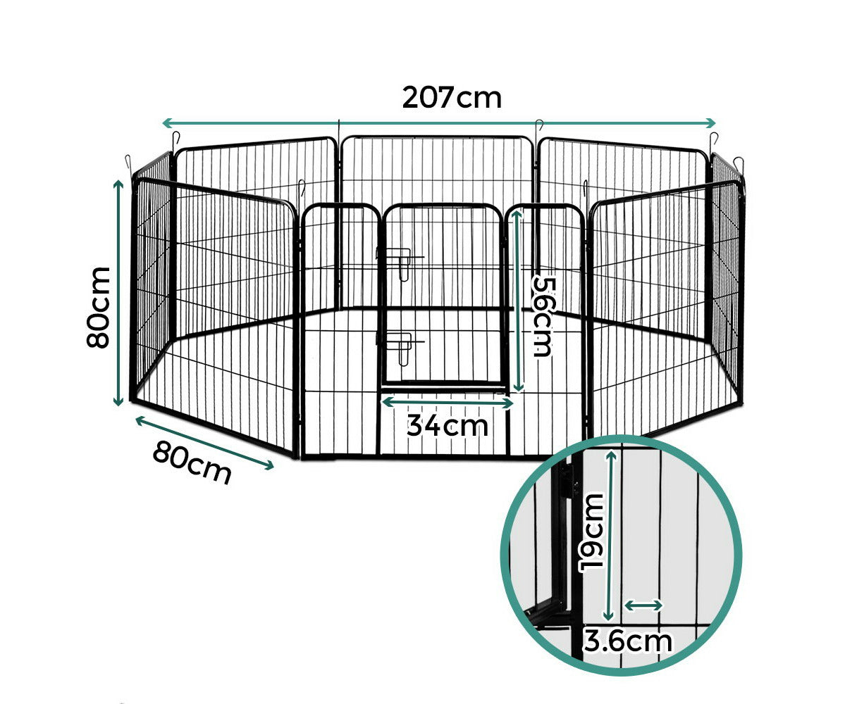 I.Pet 32" 8 Panel Dog Playpen Pet Exercise Cage Enclosure Fence Play Pen