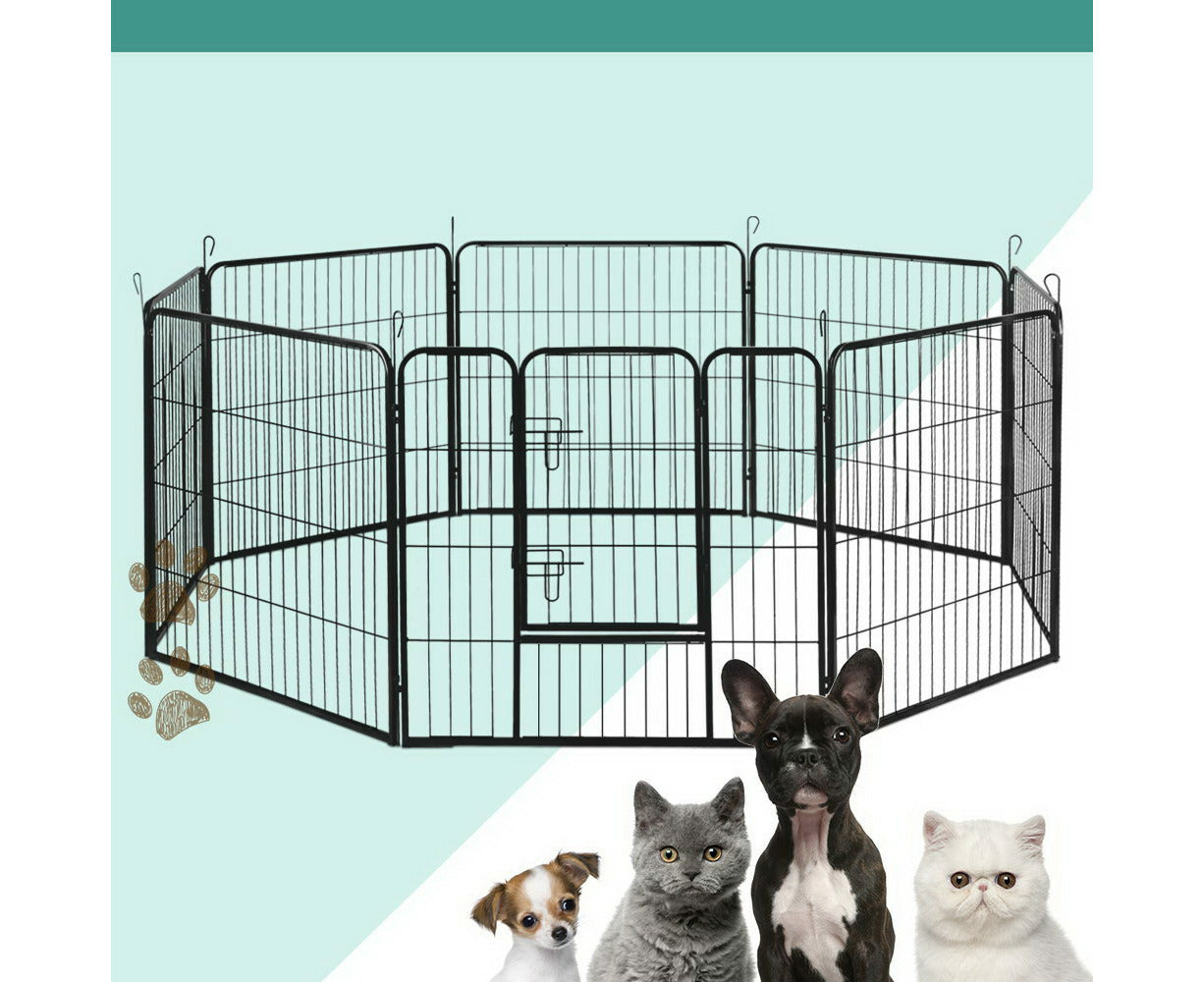 I.Pet 32" 8 Panel Dog Playpen Pet Exercise Cage Enclosure Fence Play Pen