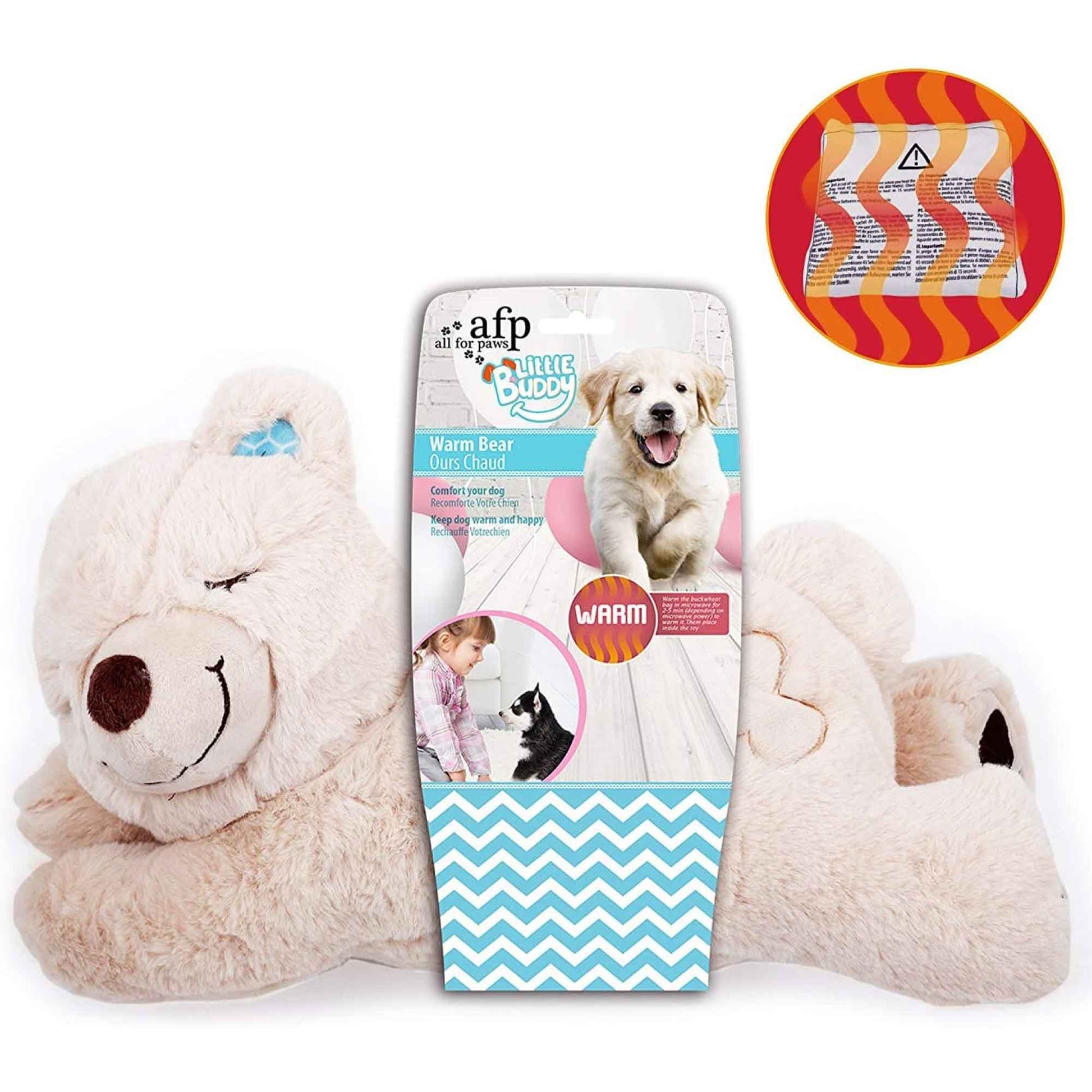 Puppy Warm Toy Bear Dog Heat Pack Comfort Plush Soft Toys Feeling Sleep Aid AFP